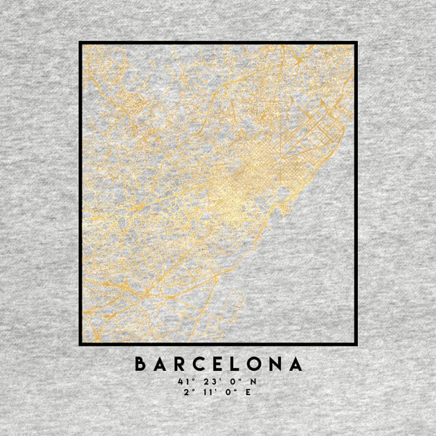 BARCELONA SPAIN CITY STREET MAP ART by deificusArt